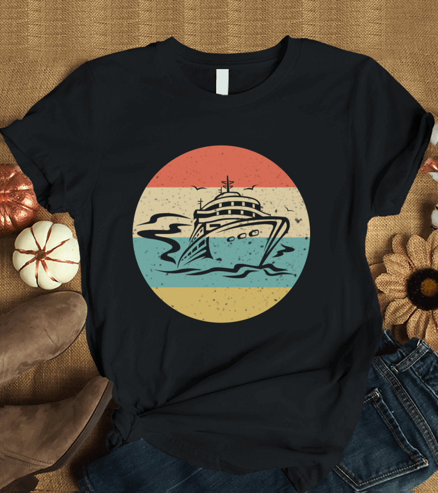 Retro Cruise Ship Vintage Ocean Adventure T-Shirt