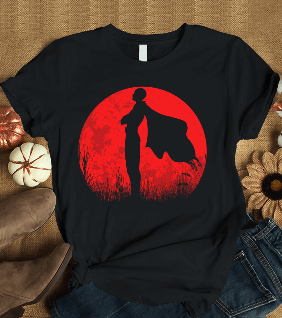 The Hero Silhouette Against Red Moon T-Shirt