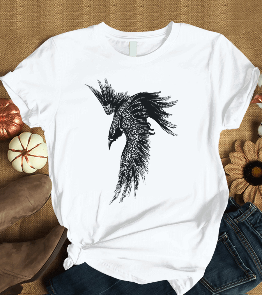 chim VIKING Raven Intricate T-Shirt