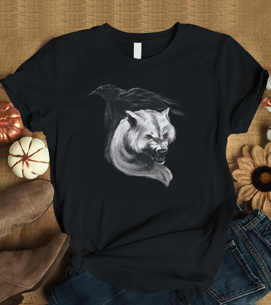 Wolf and Raven Wolves Animal T-Shirt