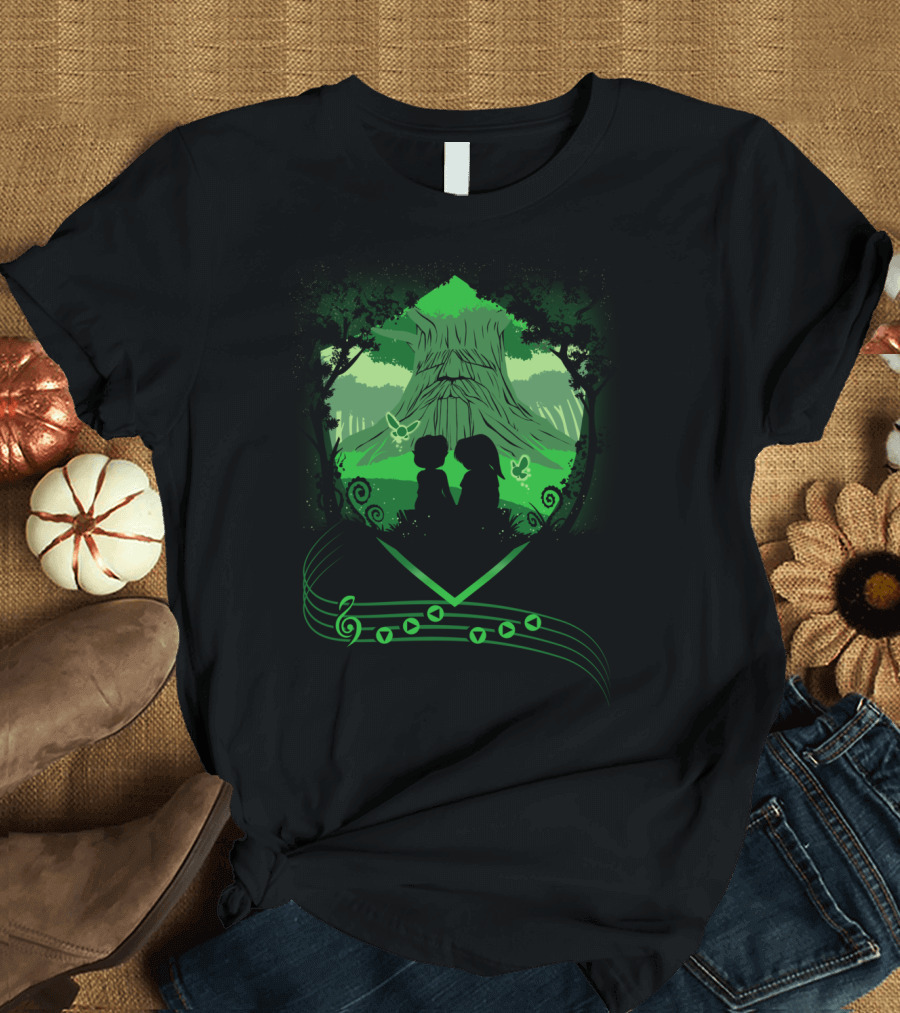 Saria's Song Legend of Zelda Link Forest Melody Scene T-Shirt