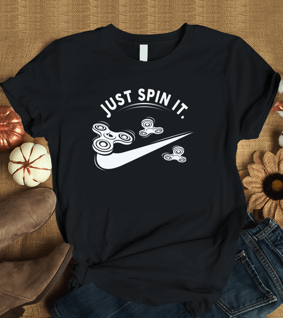 Just Spin It Fidget Spinner Parody Swoosh T-Shirt