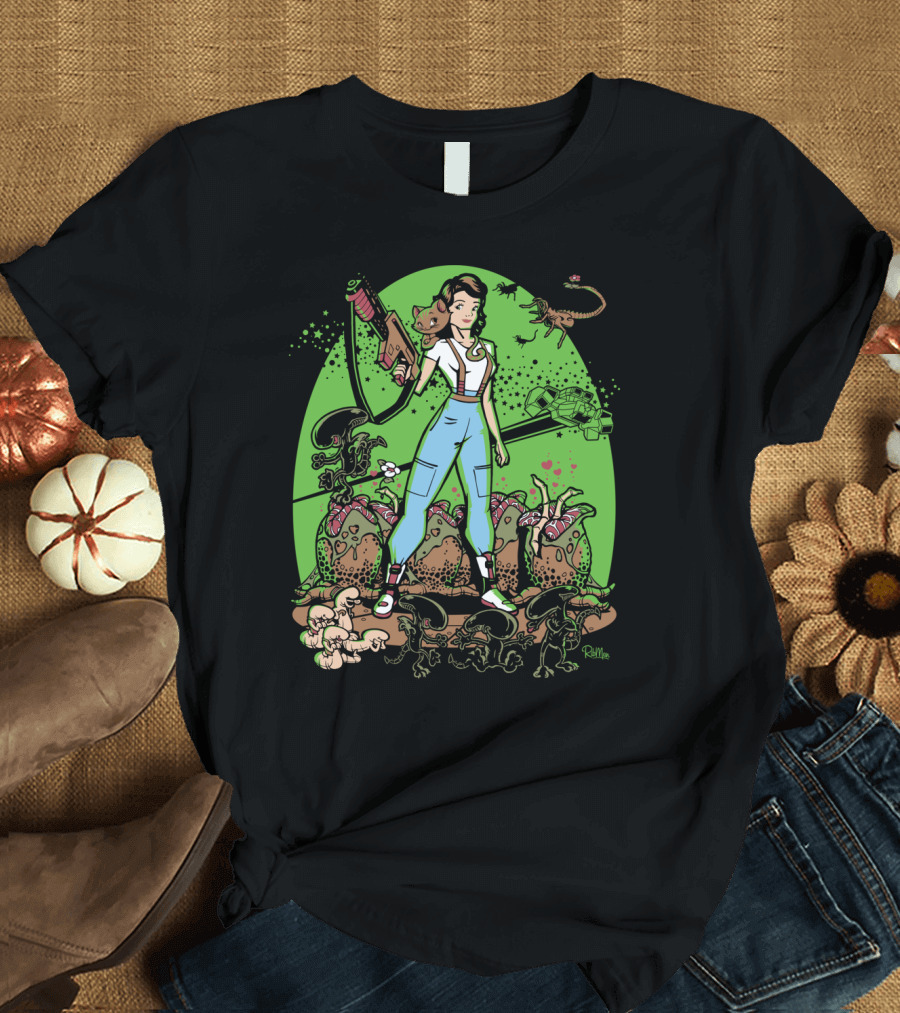 Alien Princess Space Adventurer with Cats and Creatures T-Shirt