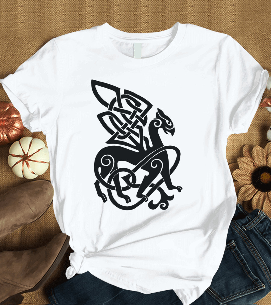 Celtic Gryphon Viking Knotwork Mythical Beast T-Shirt