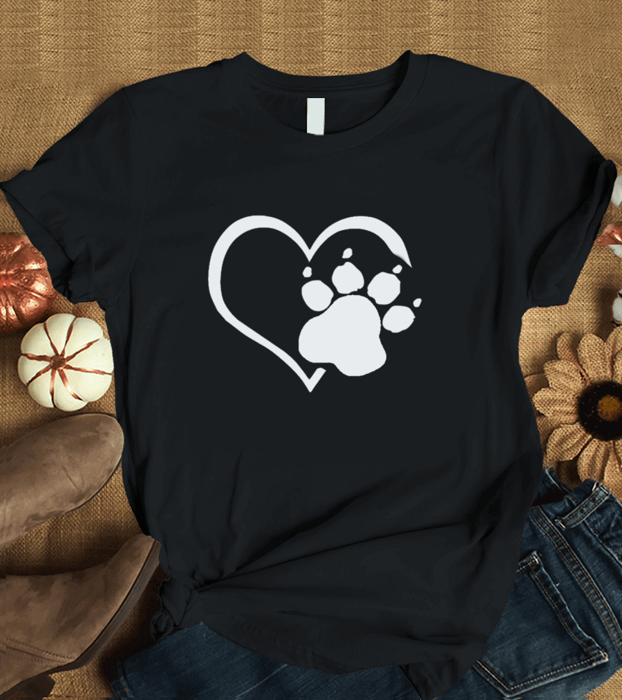 DOG Heart Paw Prints T-Shirt