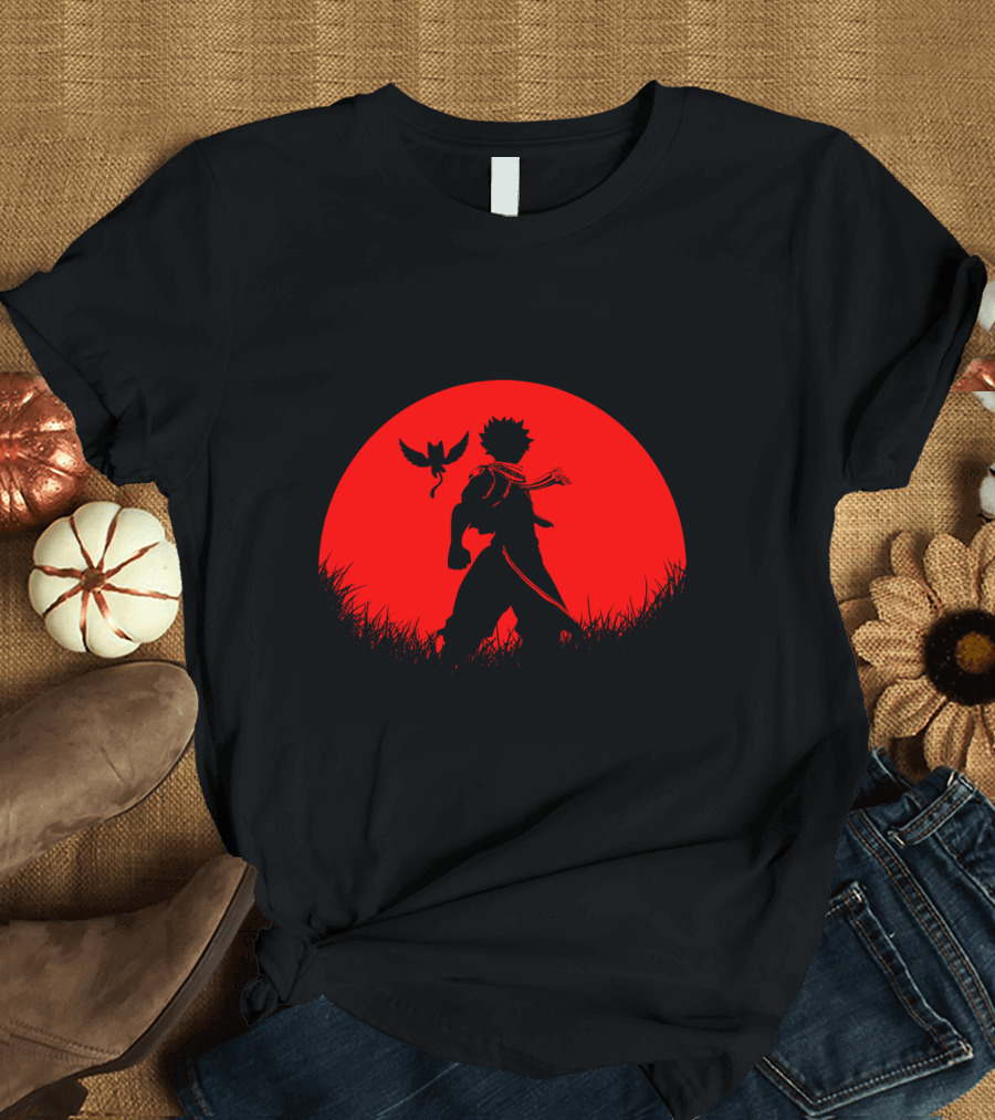 Red Moon Dragon Slayer Silhouette with Companion T-Shirt