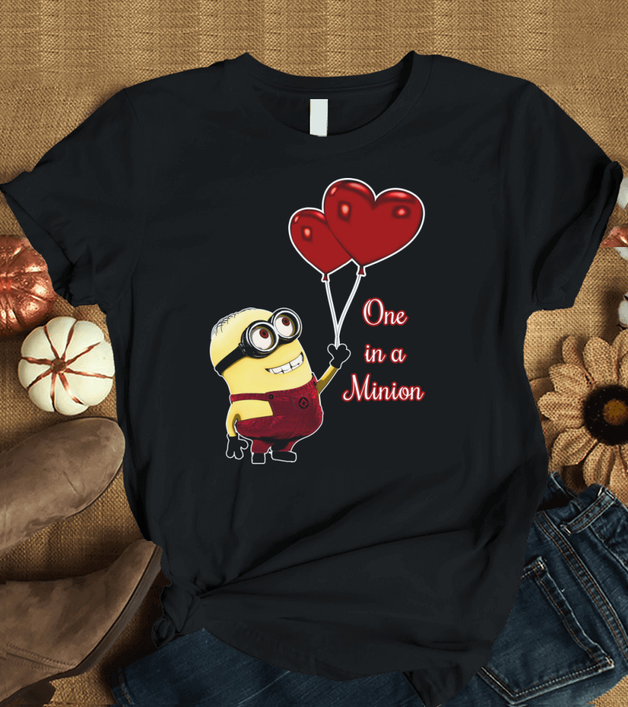 One in a Minion Balloon Hearts T-Shirt