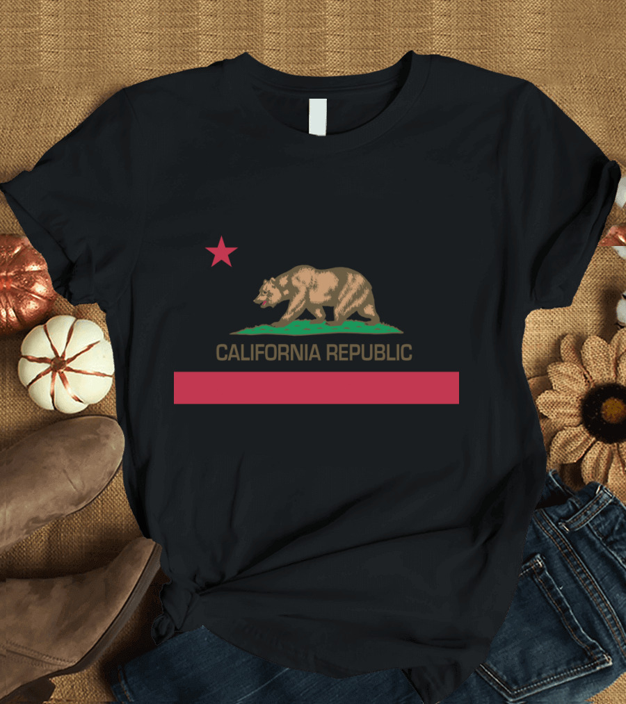 California Republic Bear Flag Banner Iconic T-Shirt