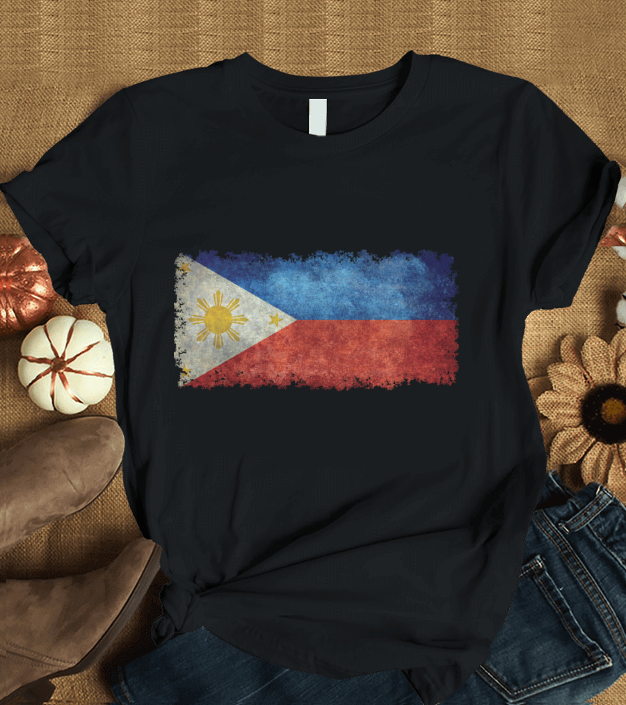 Distressed Vintage Philippine Flag T-Shirt