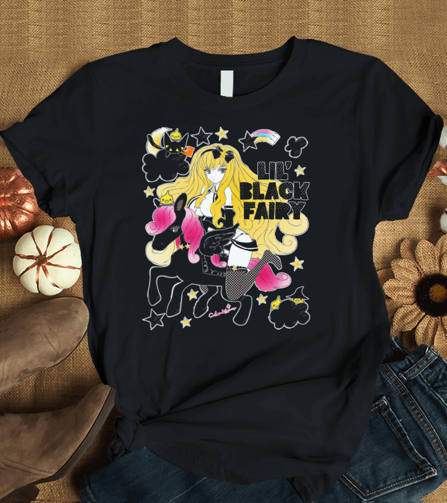 LIL' BLACK FAIRY CLOUD NINE STAR UNICORN RAINBOW MAGIC CHARROUX T-Shirt