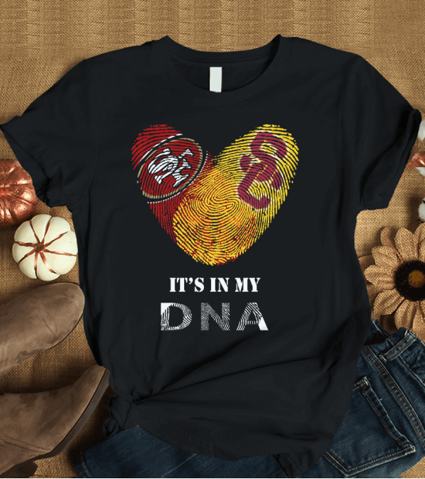 T-Shirt: 49Ers USC Trojans DNA Fingerprint Heart T-Shirt 49Ers USC Trojans DNA Fingerprint Heart T-Shirt
