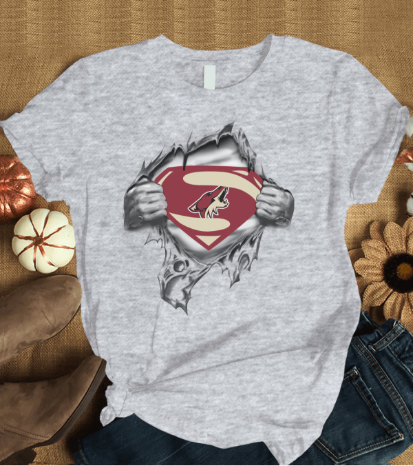 T-Shirt: Arizona Coyotes Superman Logo Reveal T-Shirt Arizona Coyotes Superman Logo Reveal T-Shirt