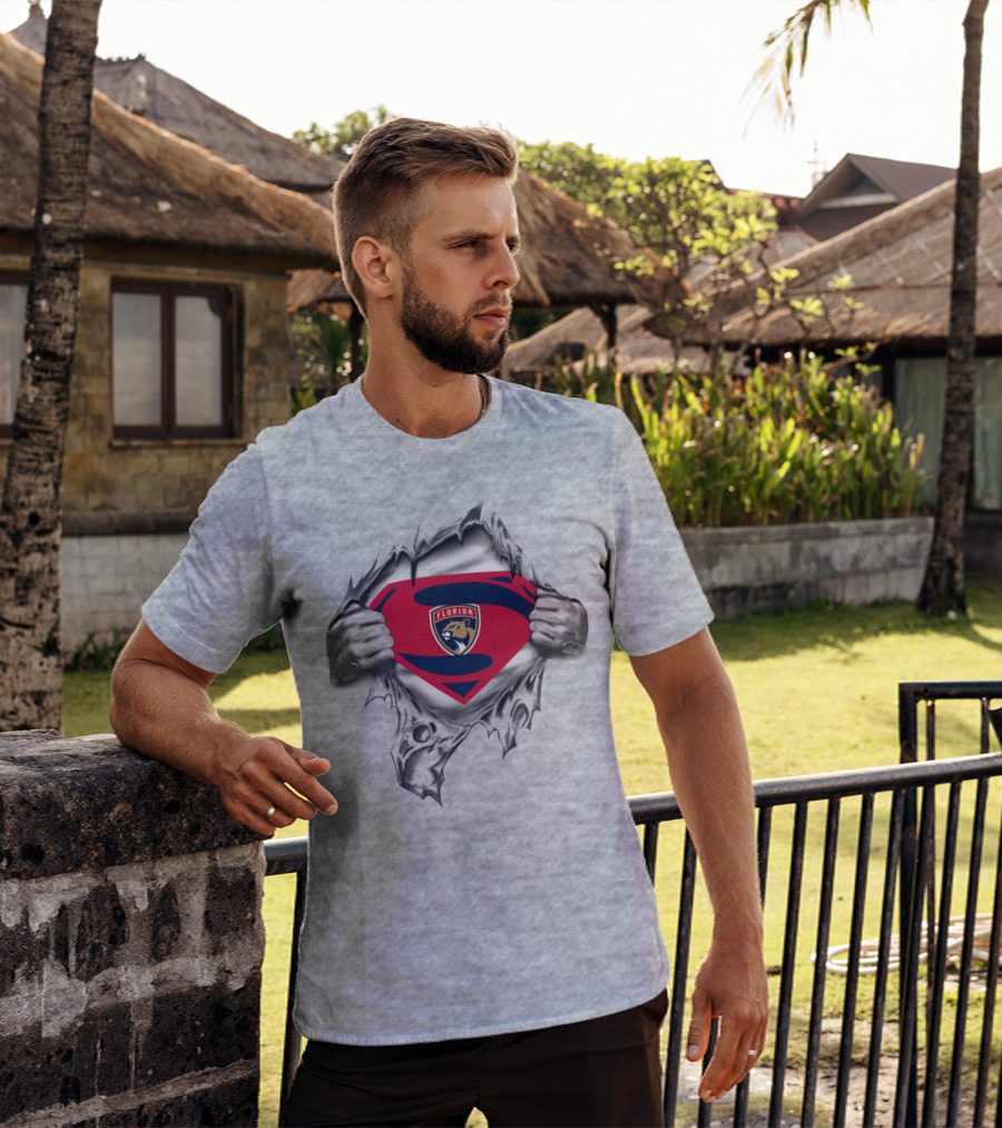 Florida Panthers Superman Shield T-Shirt