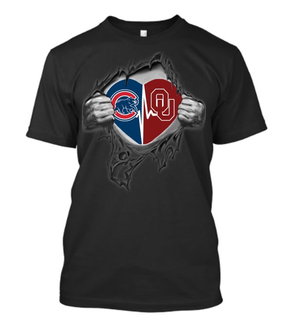 Cubs Sooners Heartbeat T-Shirt
