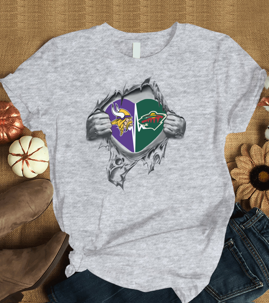 Vikings Wild It's In My Heart NFL Minnesota Sports Passion T-Shirt