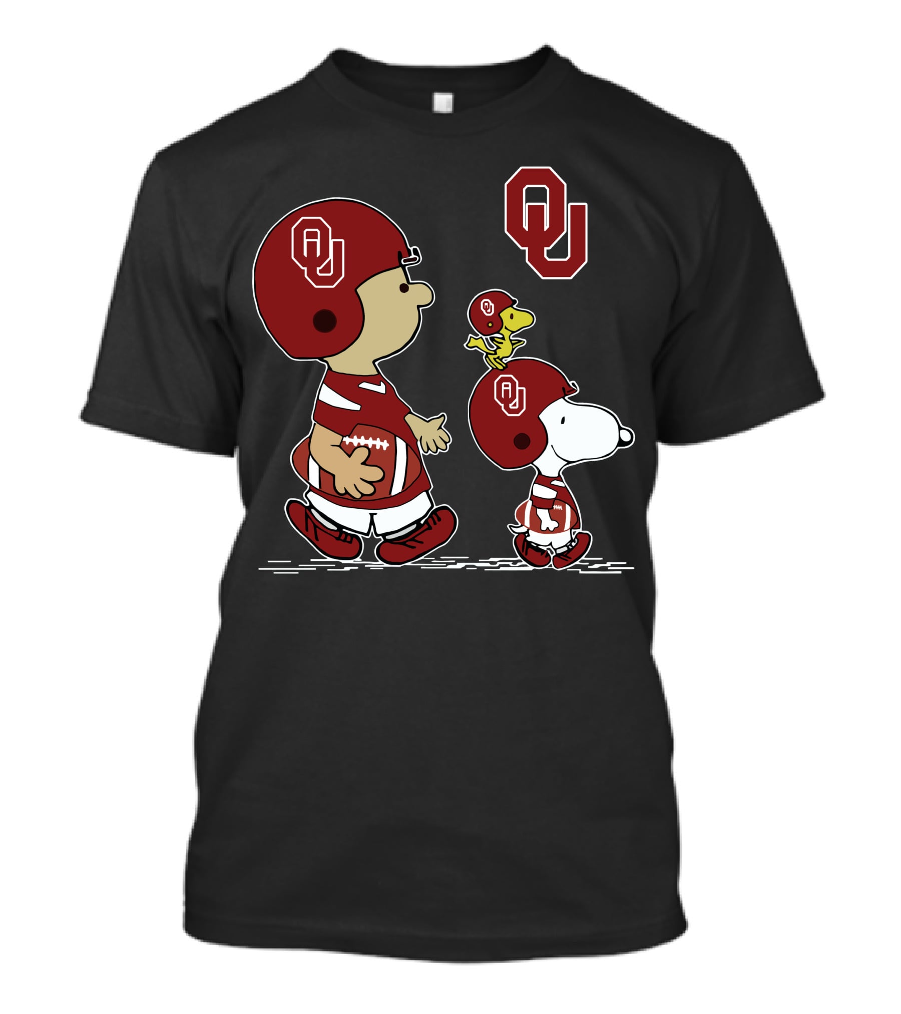 Oklahoma Sooners Snoopy Peanuts Football Team Spirit T-Shirt