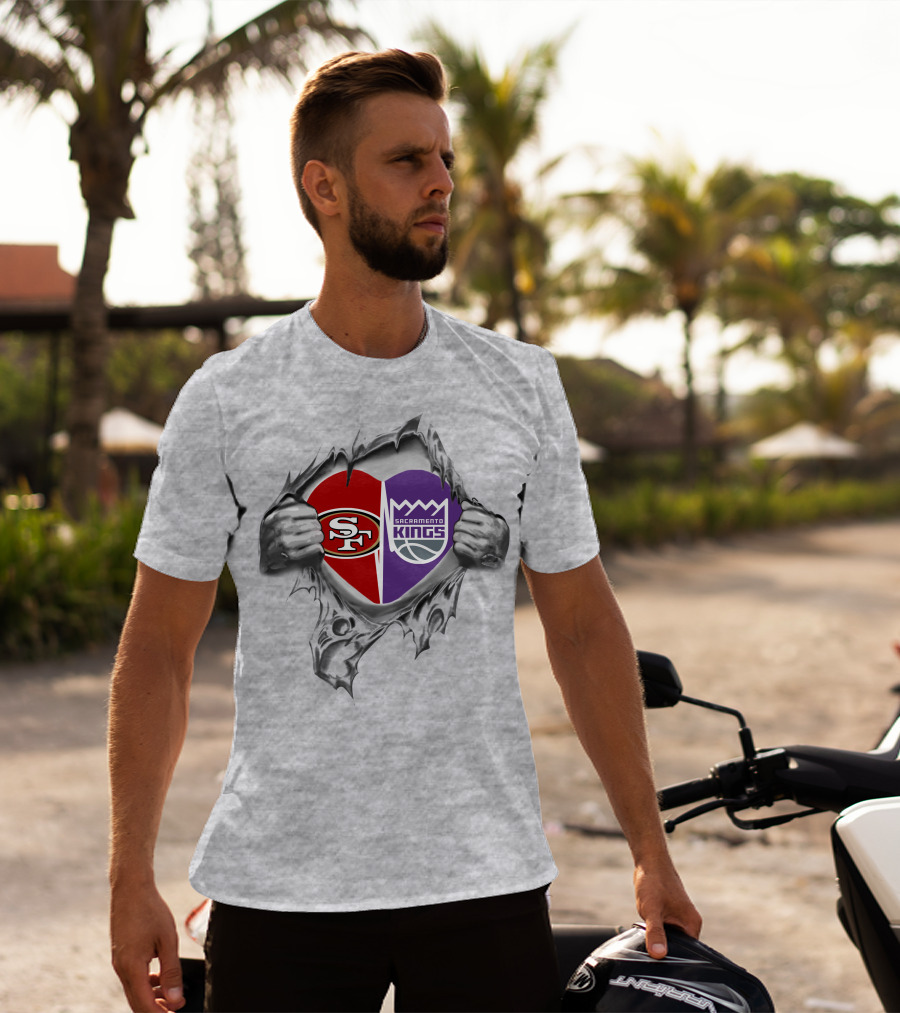 SF 49Ers Sacramento Kings Heart T-Shirt