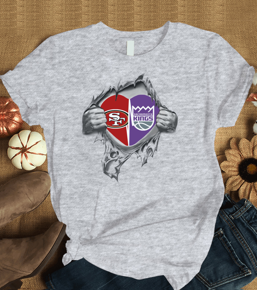 SF 49Ers Sacramento Kings Heart T-Shirt
