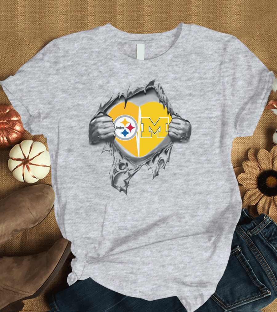 Steelers Heart Michigan Split T-Shirt