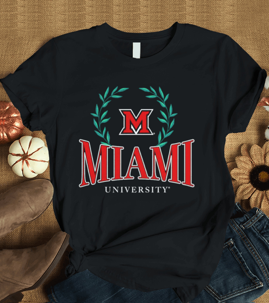 Miami University Red M Laurels Emblem T-Shirt