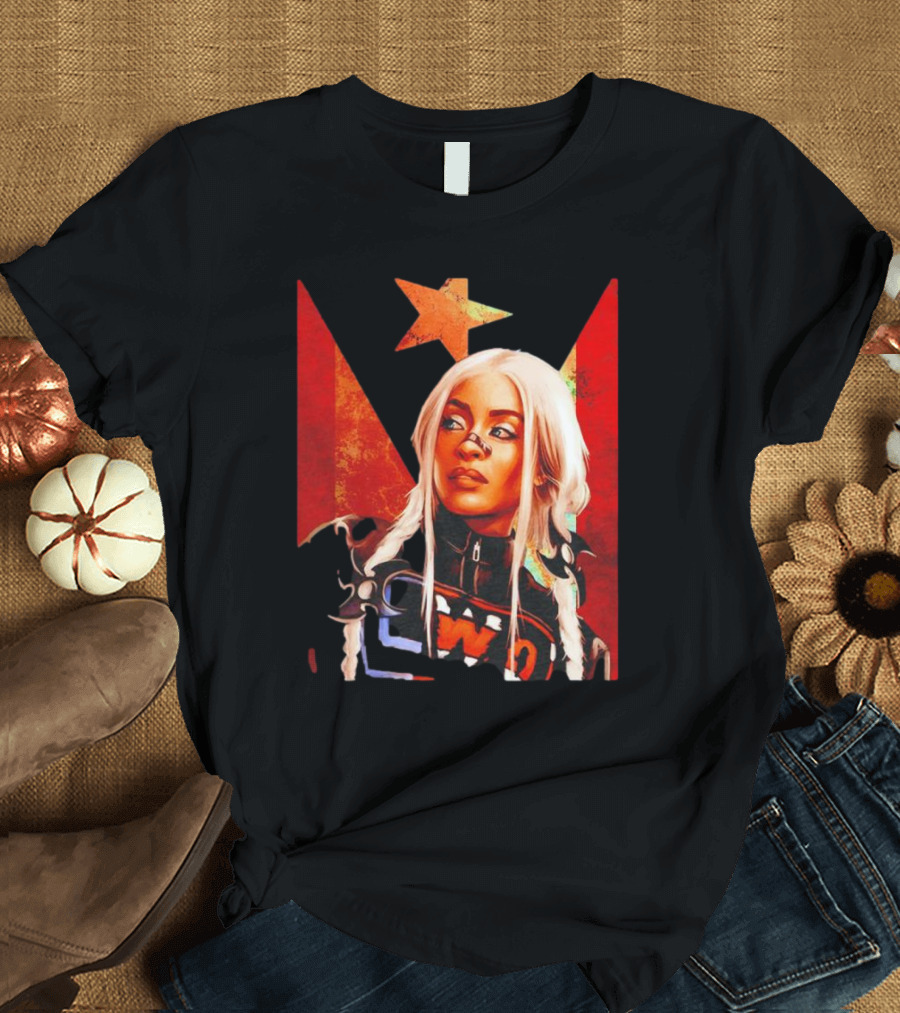 Zelina Vega Fear La Chancla Star Red White T-Shirt
