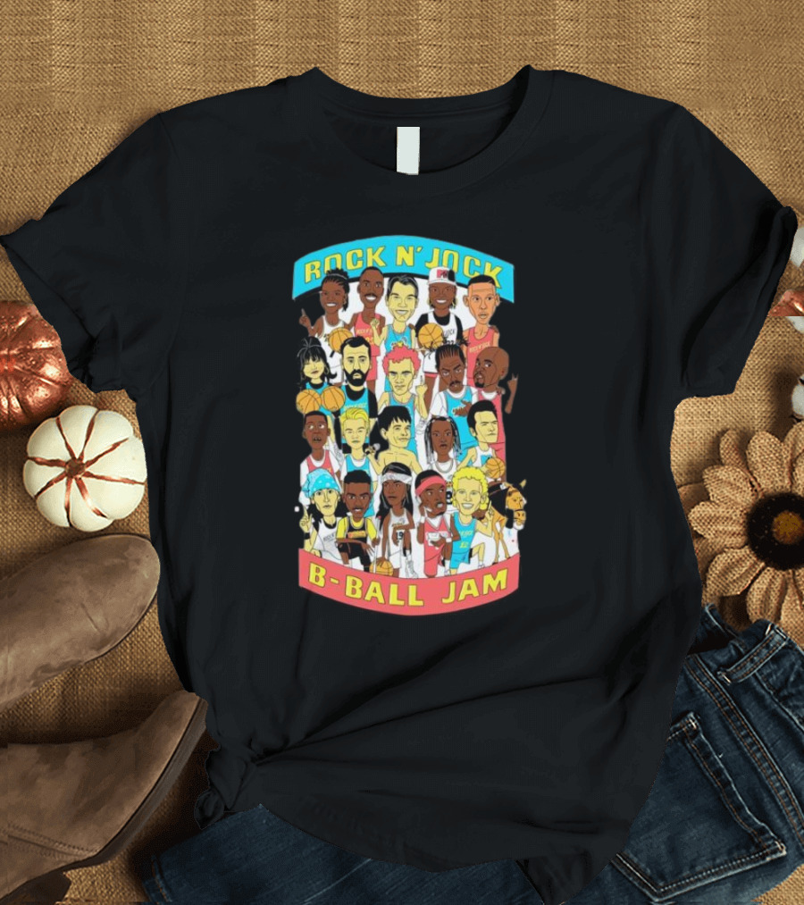 Rock N’ Jock B-Ball Jam Patti Lapel Ivy Mono Iconic Basketball Cartoon Characters T-Shirt