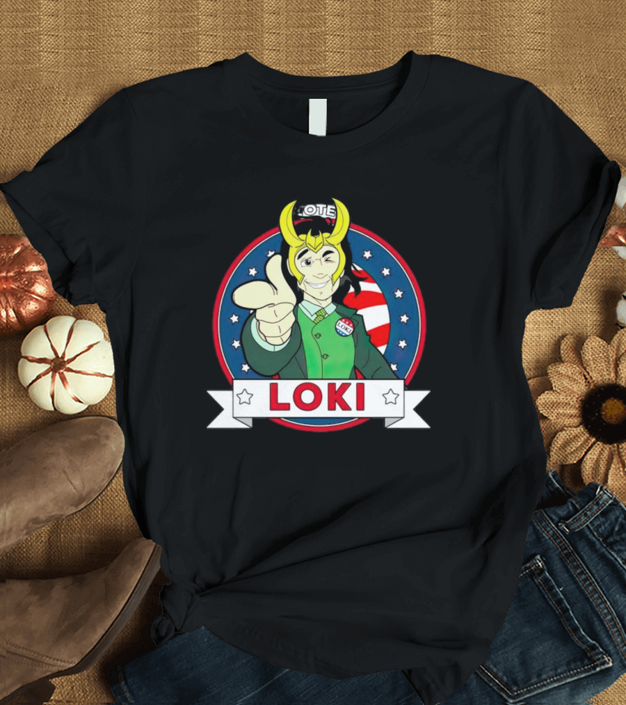 Vote Loki Comic Style Election Campaign T-Shirt