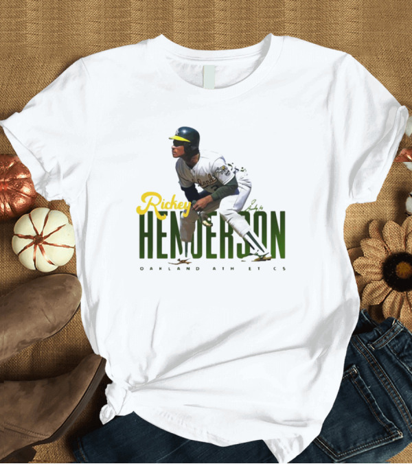 T-Shirt: Rickey Henderson Oakland Athletics Vintage Signature T-Shirt Rickey Henderson Oakland Athletics Vintage Signature T-Shirt