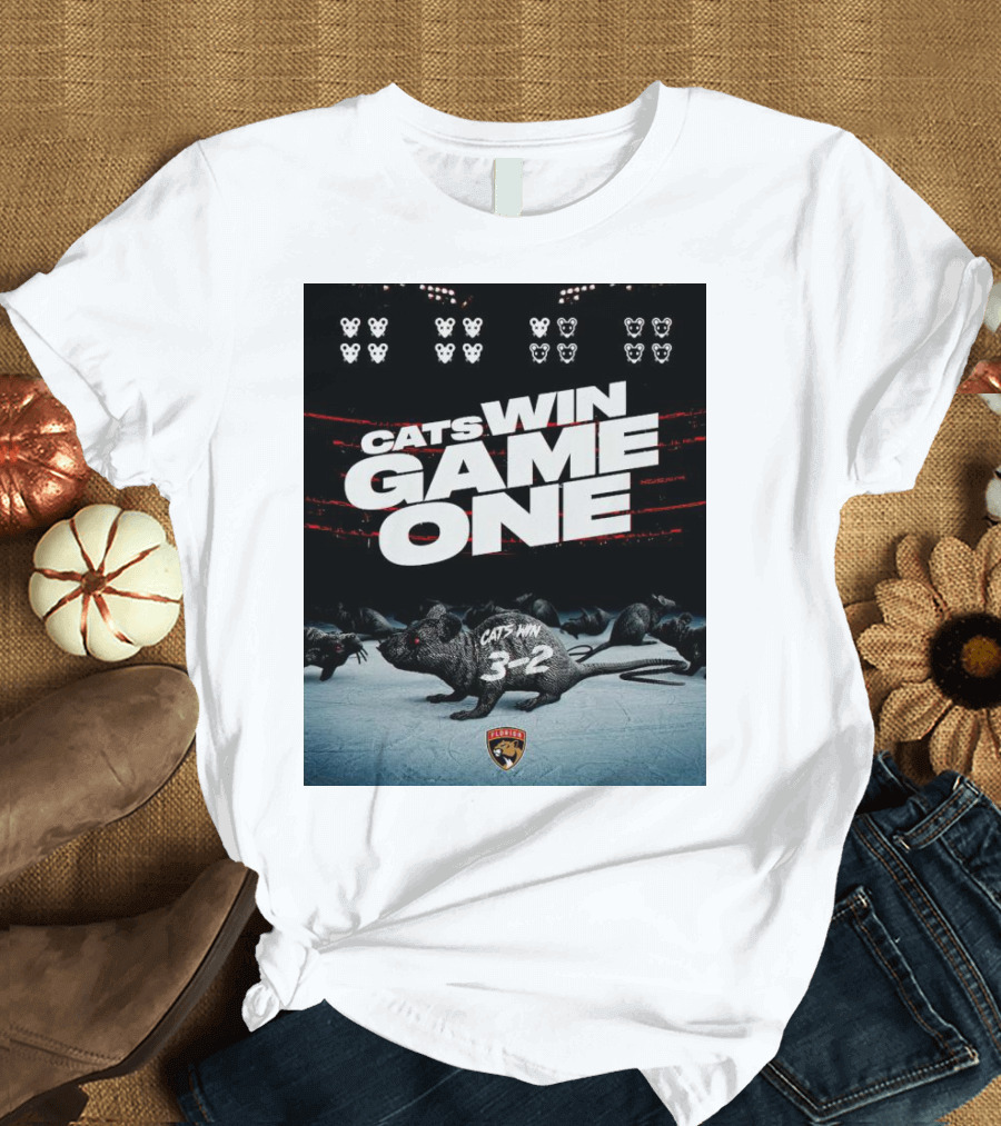 Cats Win Game One Florida Panthers 3-2 Victory T-Shirt