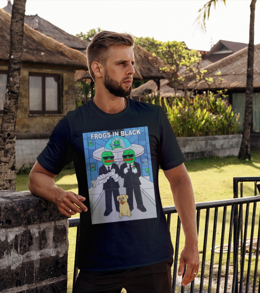 Frogs In Black T-Shirt