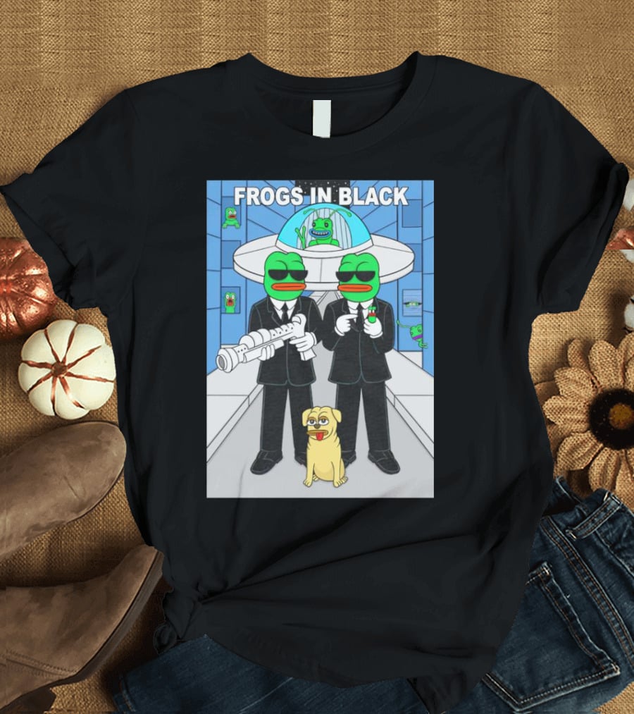 Frogs In Black T-Shirt