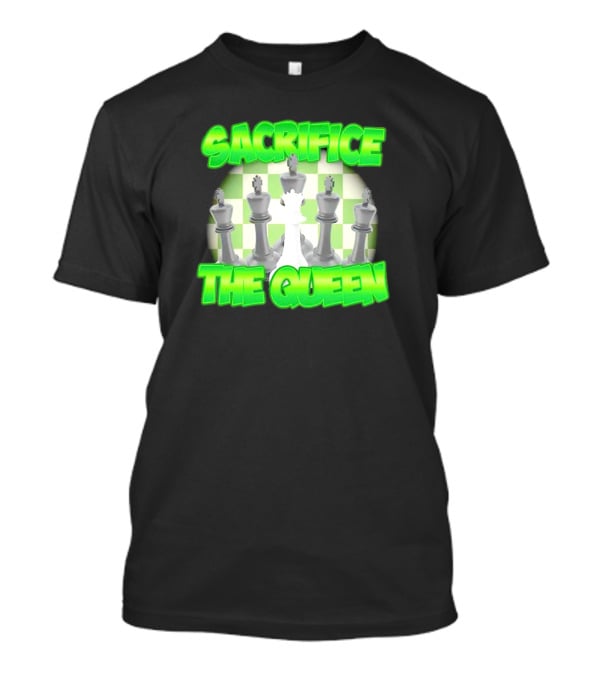 Sacrifice The Queen Chess Strategy Checkered Background T-Shirt
