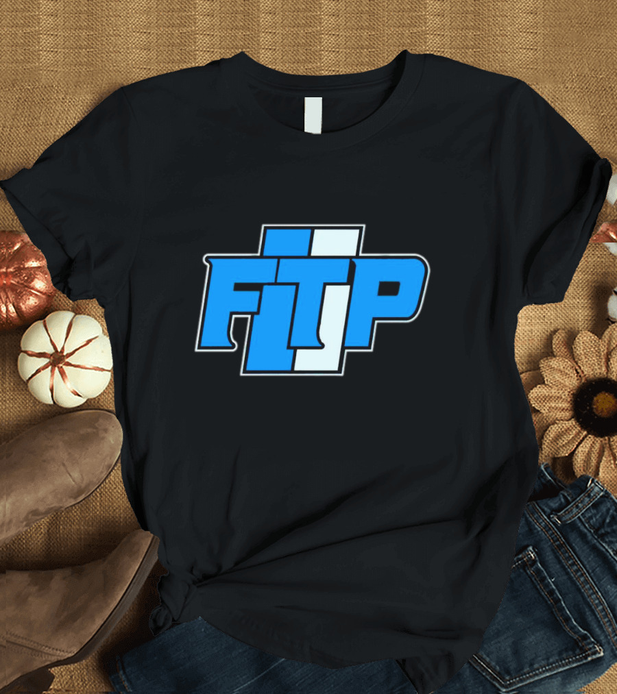 Detroit Lions FTP Blue and White T-Shirt