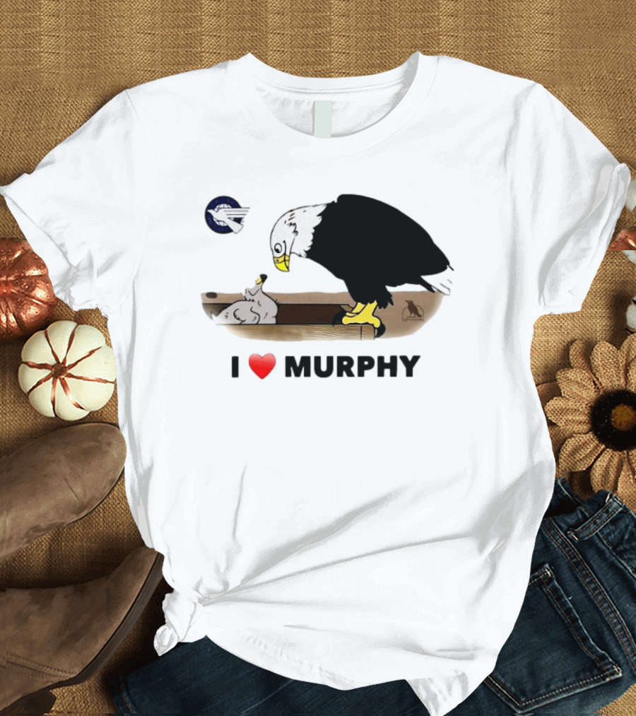 Eagle I Love Murphy Heart Symbol With Nest and Stork T-Shirt