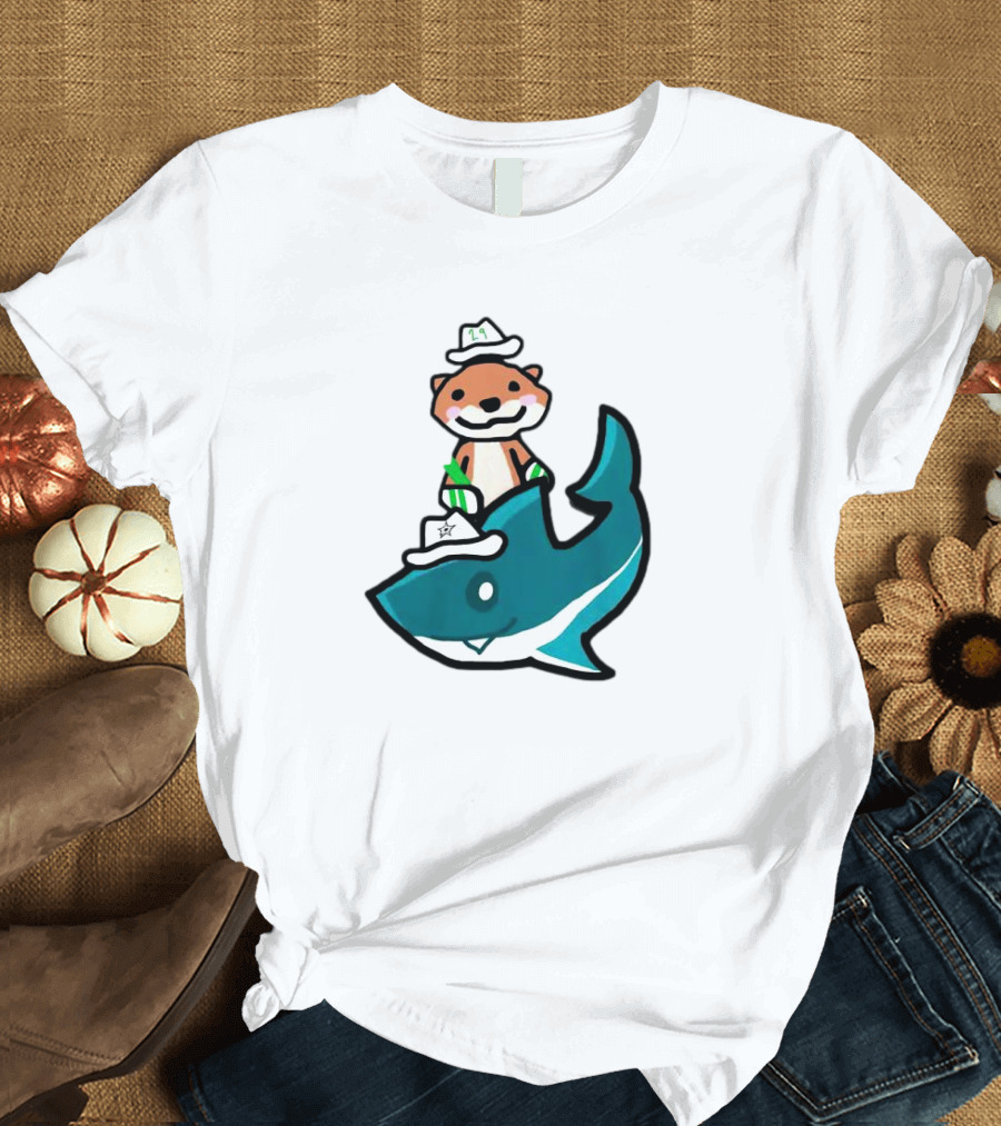 Dallas Stars San Jose Sharks Otter on Shark T-Shirt