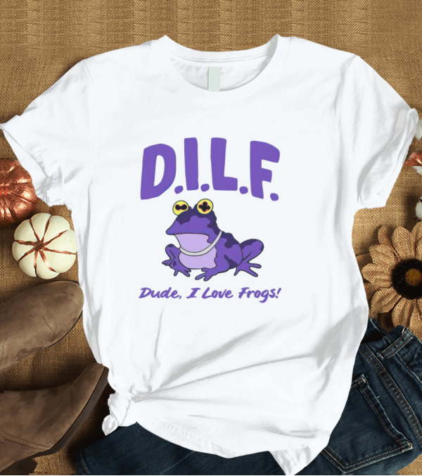T-Shirt: TCU Horned Frogs DILF Dude I Love Frogs Purple Cartoon Frog T-Shirt TCU Horned Frogs DILF Dude I Love Frogs Purple Cartoon Frog T-Shirt