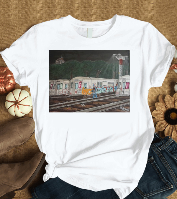 T-Shirt: Yard Birds NYC Subway Train Graffiti Art F Line T-Shirt Yard Birds NYC Subway Train Graffiti Art F Line T-Shirt