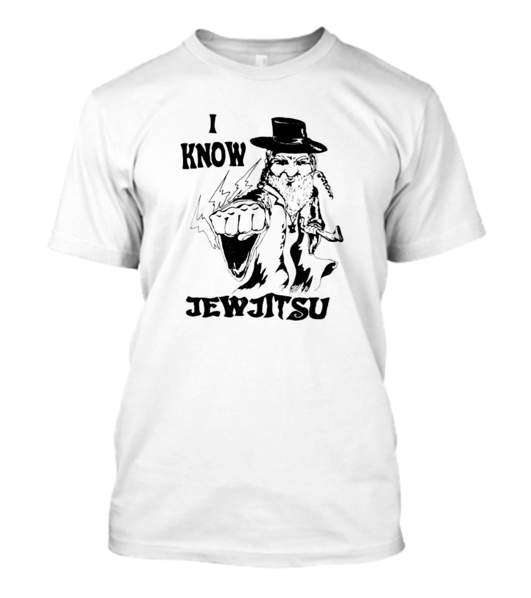 I Know Jew Jitsu Punching Rabbi With Lightning Fist T-Shirt