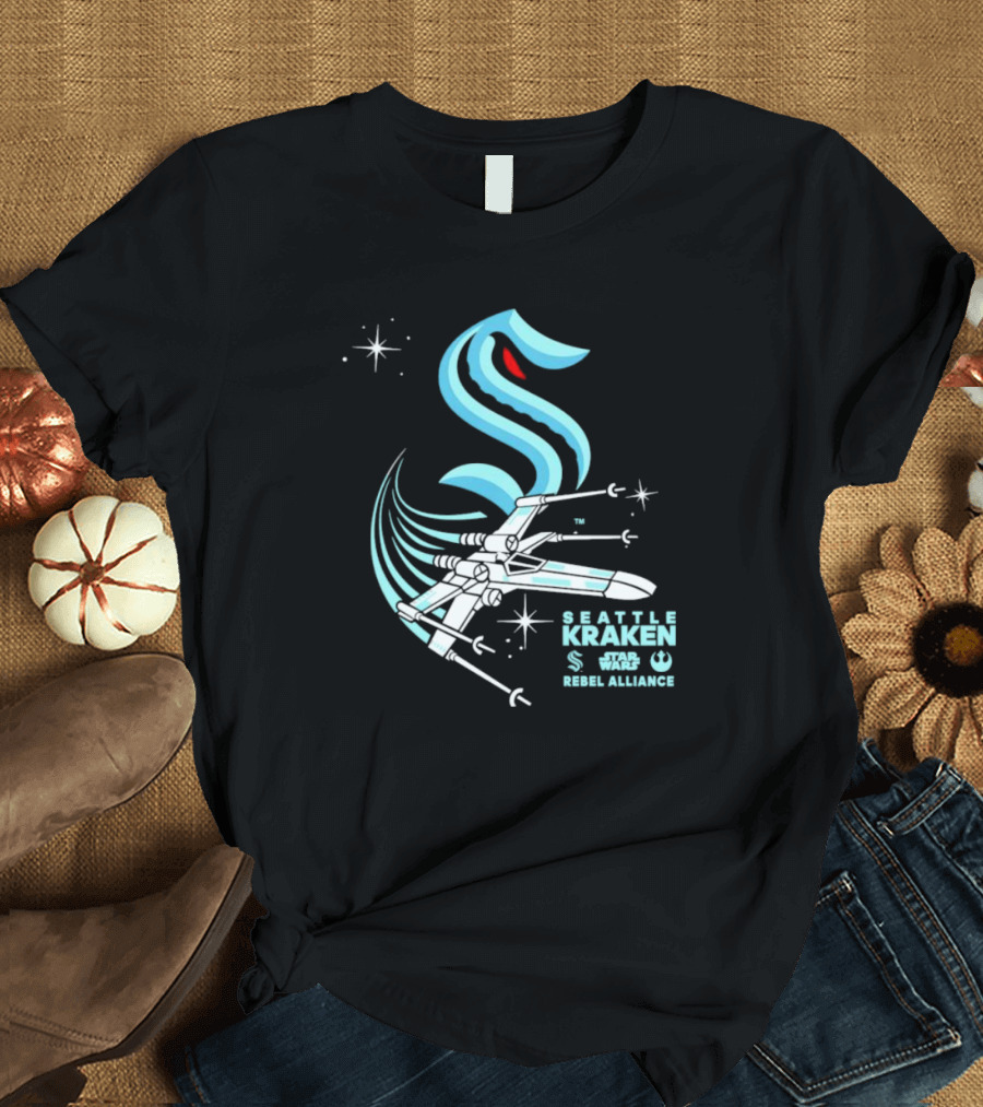 Seattle Kraken Star Wars X-Wing Rebel Alliance T-Shirt