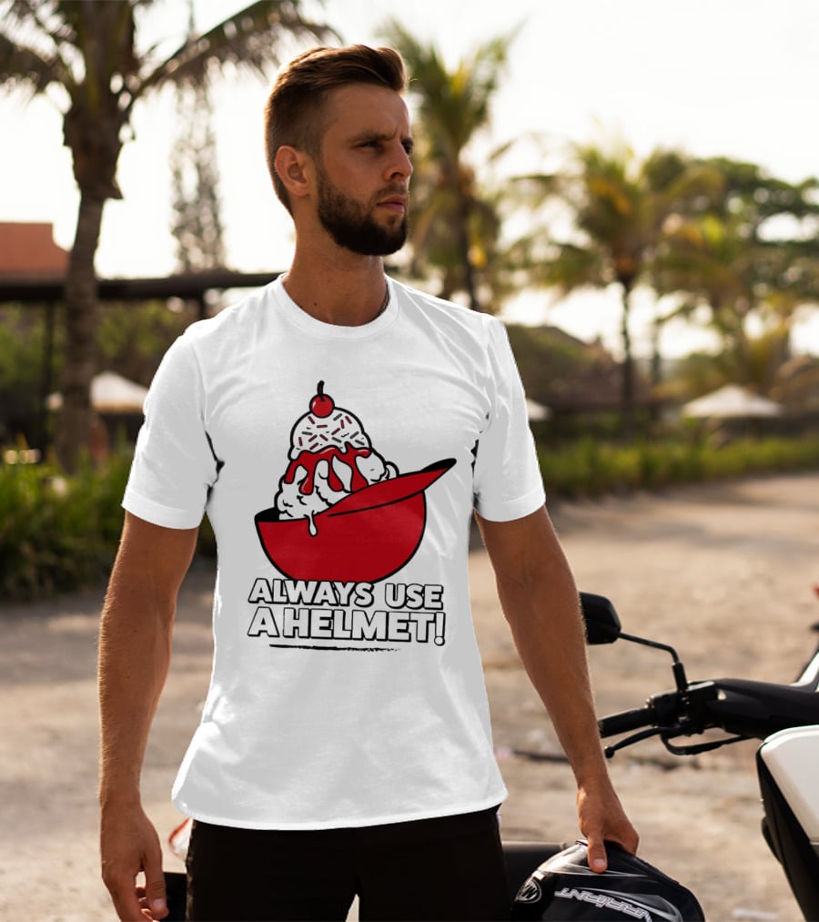 Cincinnati Reds Ice Cream Always Use A Helmet T-Shirt