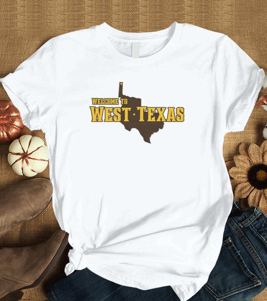 Welcome to West Texas Lone Star Map Outline T-Shirt