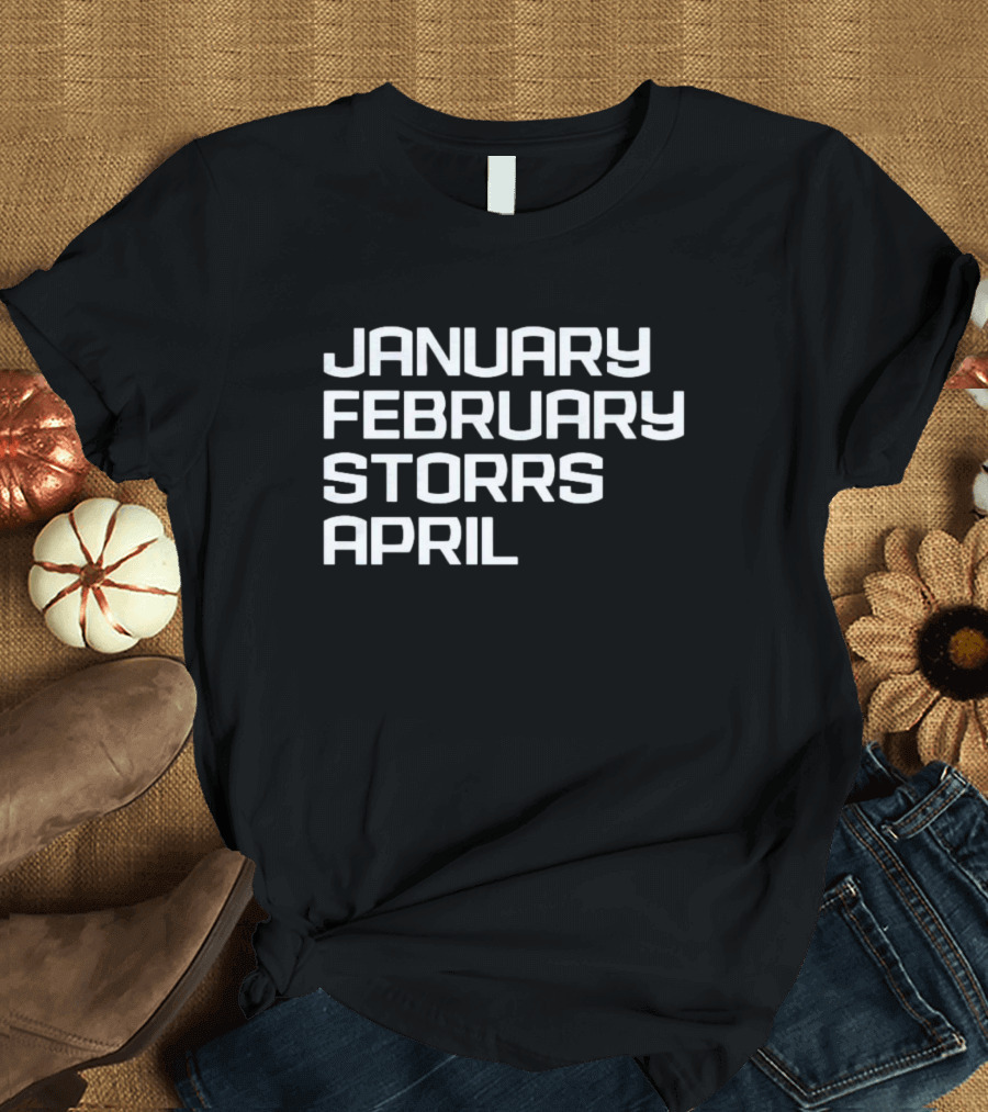 UConn Basketball January February Storrs April Championship Season Journey T-Shirt