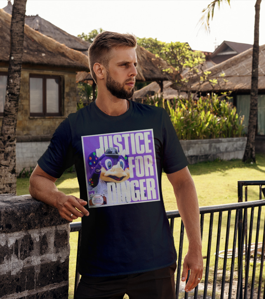 Colorado Rockies Justice For Dinger DNVR Rockies Podcast T-Shirt