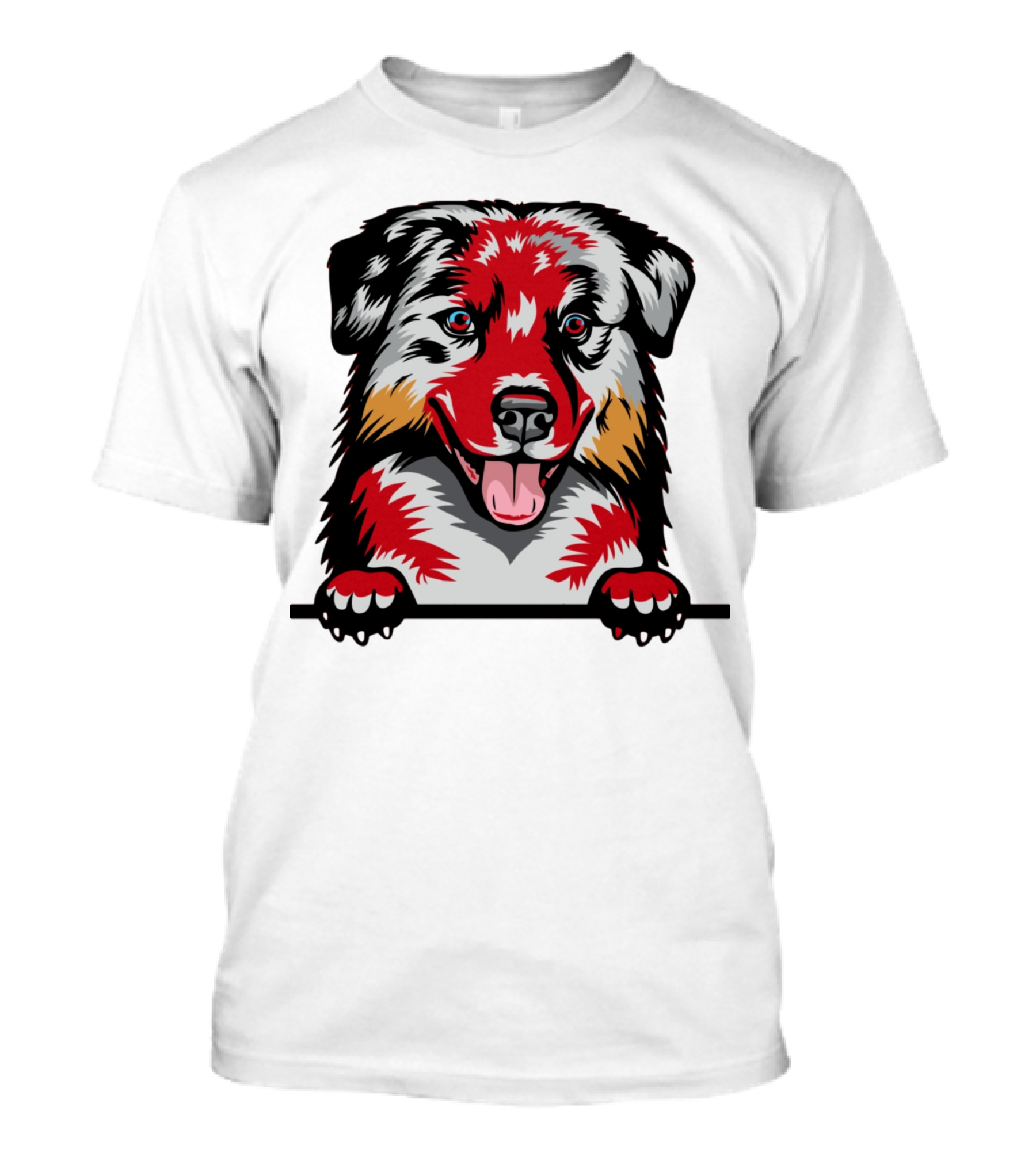 Dog Australian Shepherd Colorful T-Shirt