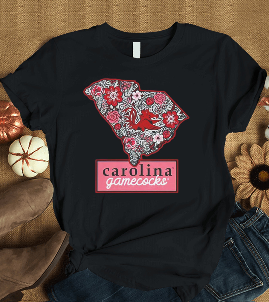 USC University of South Carolina Gamecocks Floral Map Carolina Gamecocks T-Shirt
