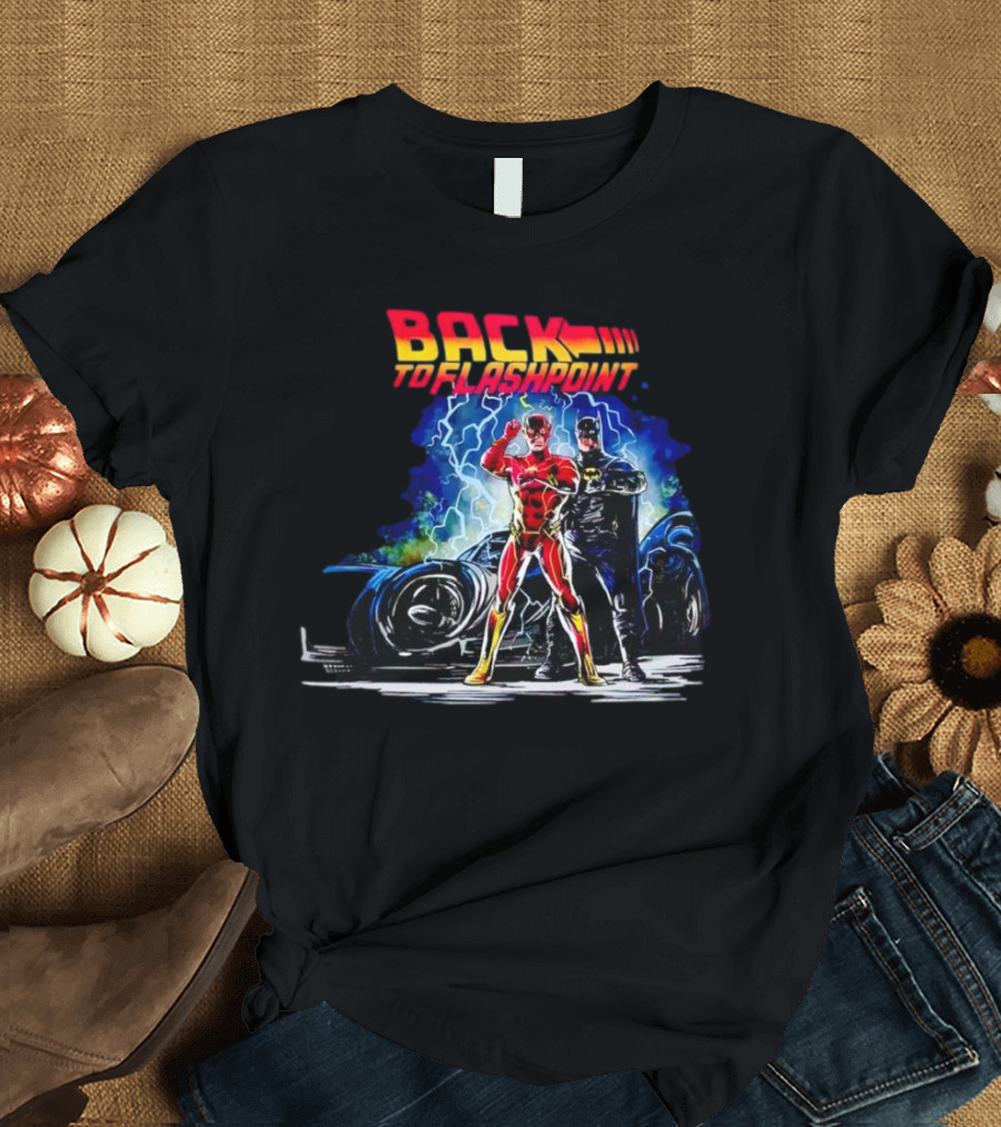 Back to Flashpoint Lightning Duo and Time Travel Car T-Shirt