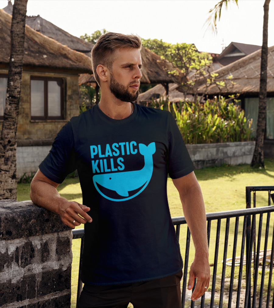 Plastic Kills Whale Conservation Message T-Shirt