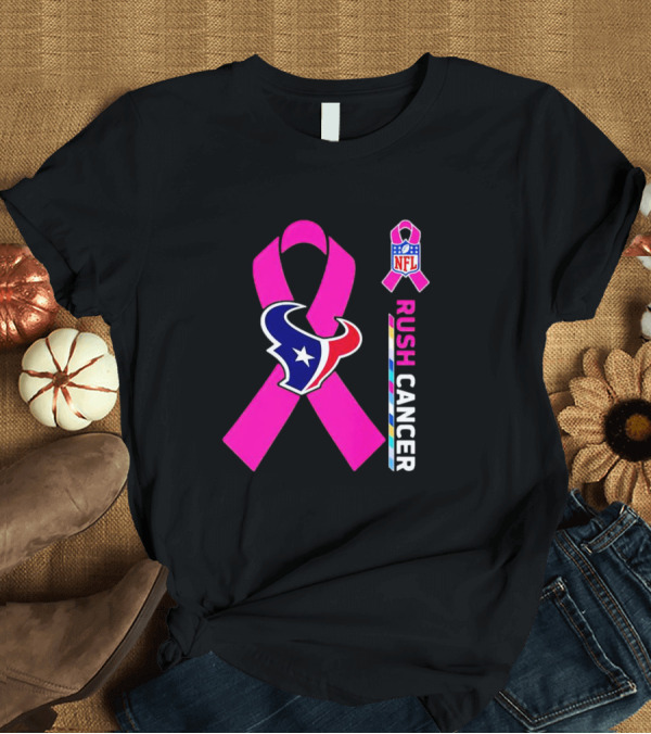 T-Shirt: Houston Texans NFL Rush Crush Cancer Pink T-Shirt Houston Texans NFL Rush Crush Cancer Pink T-Shirt
