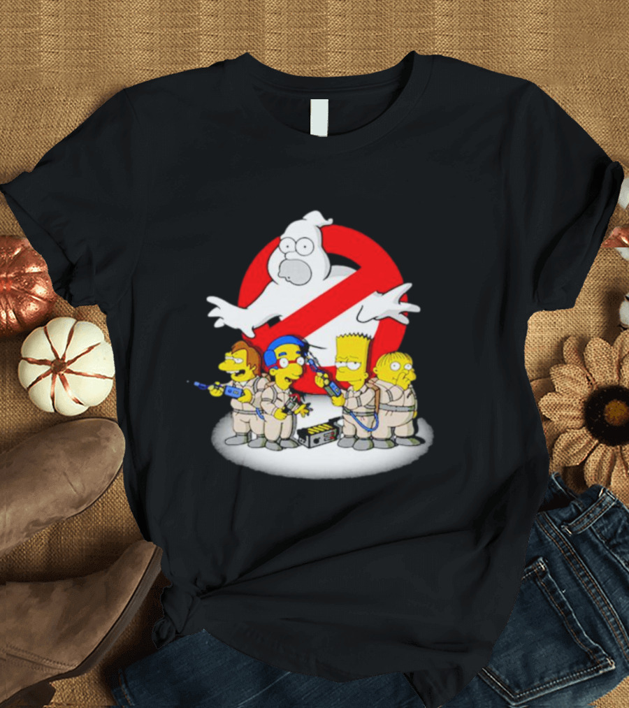 The Simpsons Homer Busters Ghostbusters Parody Bart Milhouse Nelson Ralph T-Shirt