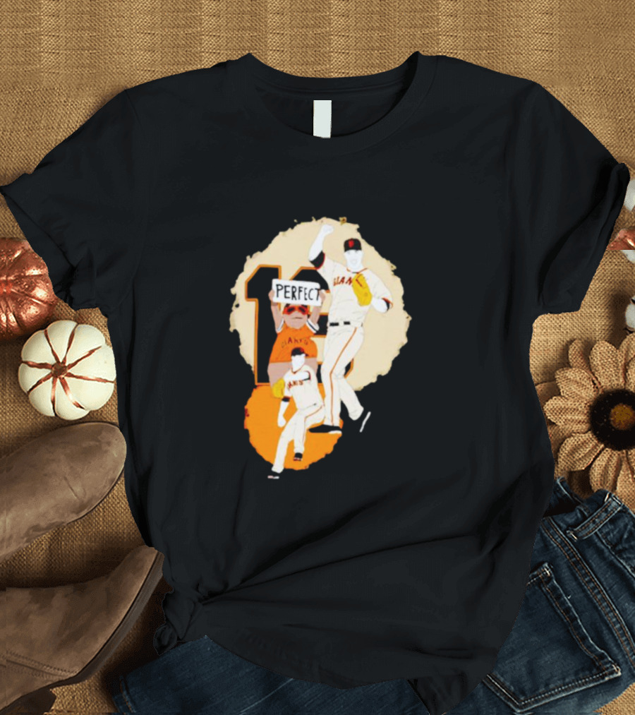 Perfect Game Giants Baseball Celebration Matt Cain T-Shirt